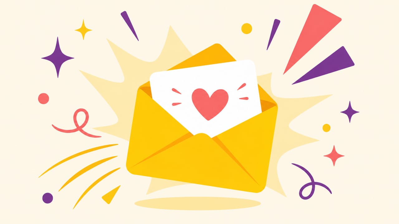 Abstract illustration: an open envelope with a fresh enquiry inside.